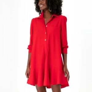 Tuckernuck Red Long-Sleeve Shirt Dress
